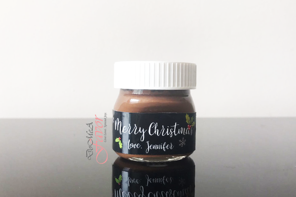 Christmas Mini Nutella Bottles