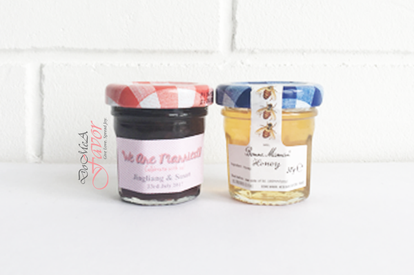 We are Married in Pink Bonne Maman Jam/Honey