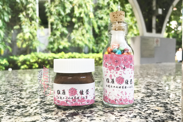 Cherry Blossoms Wedding Bottles