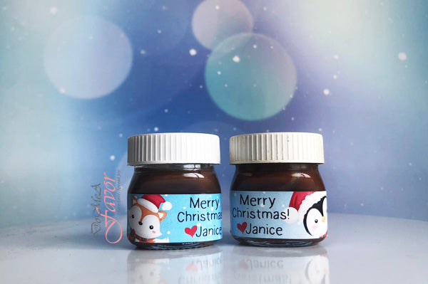 Christmas in the Forest Mini Nutella Bottles