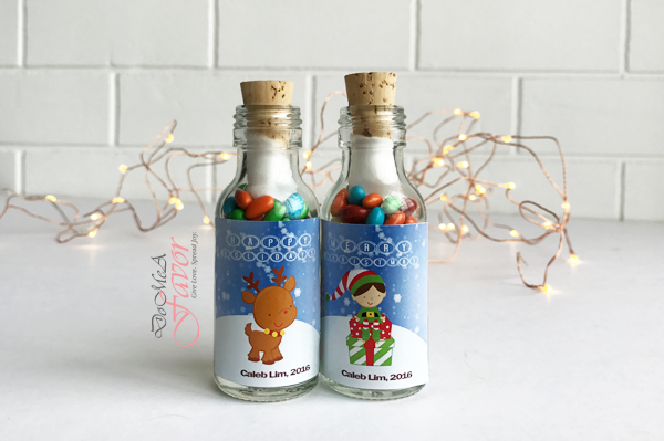 Happy Reindeer Xmas Potion Bottles