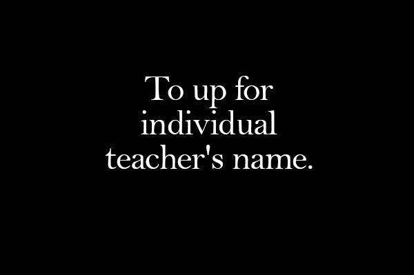 Top up for Teacher's Name on Label