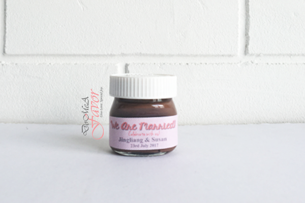 We are Married in Pink Mini Nutella Bottles