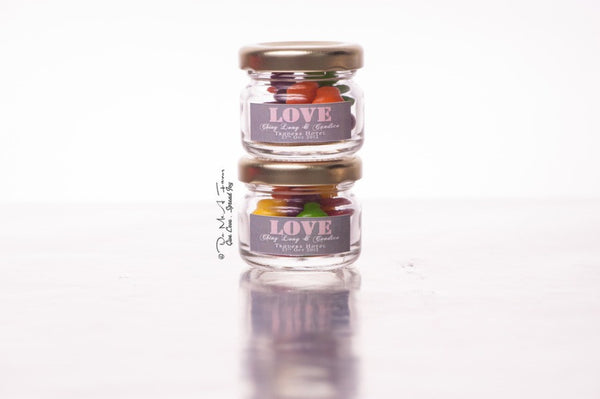 L-O-V-E Classic Mini Jam Bottles