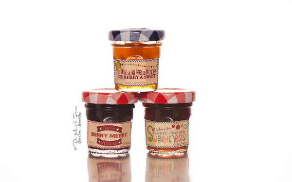 Christmas Greetings Labels Bonne Maman Jam/Honey